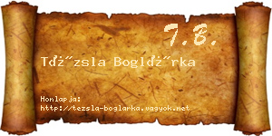Tézsla Boglárka névjegykártya