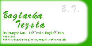 boglarka tezsla business card